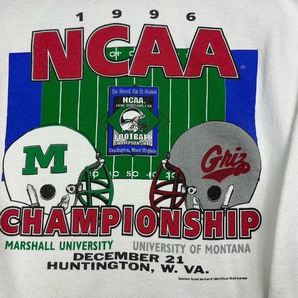 Vintage 1996 NCAA Marshall/Montana Grizz Crewneck adult large USA made - Picture 2 of 7